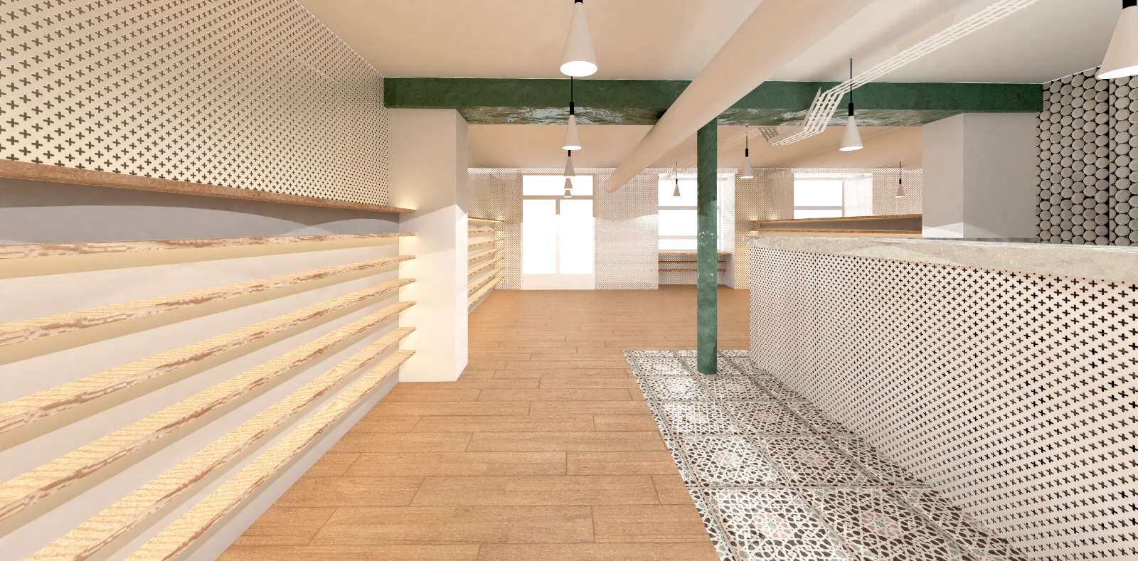 arquitectura proyectos render madrid guadalajara churreria hosteleria 3d reforma local edificio infografia
