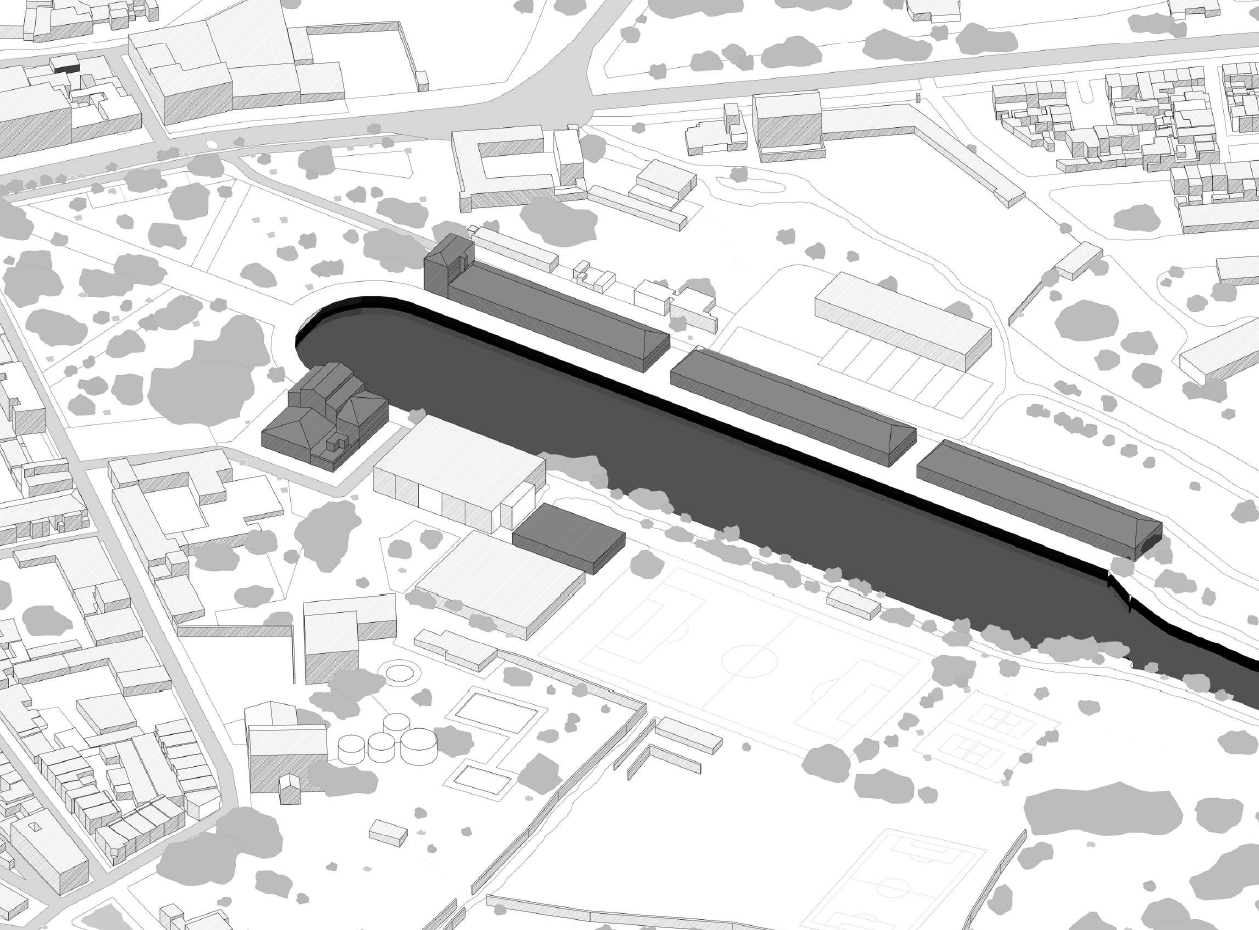 Centro estudios hidrológicos proyecto darsena rehabilitacion plano perspectiva axonométrica