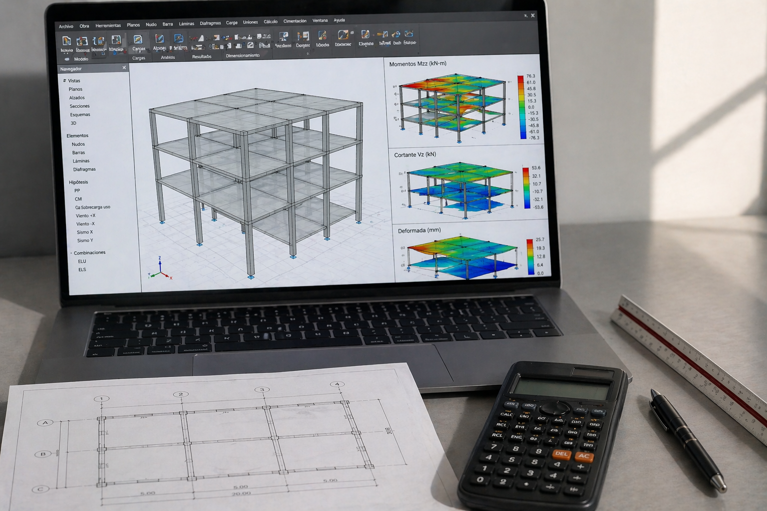 calculo de estructuras software hormigon armado plano cargas